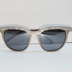 Perverse Camel Color Rhinestone Glasses in Great Condition